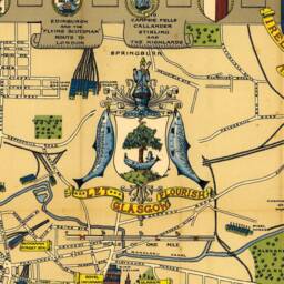 Let Glasgow Flourish Map, Vintage Historic Wall Art Poster Home School - thumbnail 2