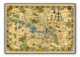 Let Glasgow Flourish Map, Vintage Historic Wall Art Poster Home School - thumbnail 1