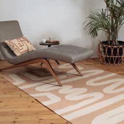 Modern Abstract Living Room Area Rug - Beige Flatwoven Accent Runner Rugs Soft Cotton Contemporary 2x3 5x8 8x10 Low Pile Rug Bedroom - thumbnail 4