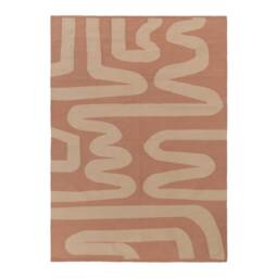 Modern Abstract Living Room Area Rug - Beige Flatwoven Accent Runner Rugs Soft Cotton Contemporary 2x3 5x8 8x10 Low Pile Rug Bedroom - thumbnail 2