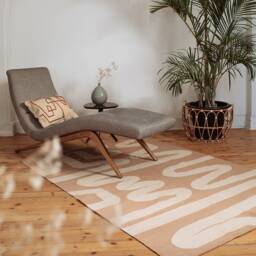 Modern Abstract Living Room Area Rug - Beige Flatwoven Accent Runner Rugs Soft Cotton Contemporary 2x3 5x8 8x10 Low Pile Rug Bedroom - thumbnail 1