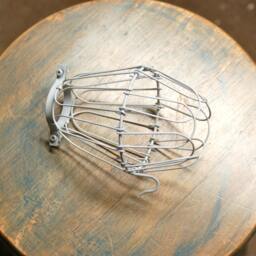 White Wire Bulb Cage, Clamp On Lamp Guard, For Vintage Trouble Lights - Top Quality Supplies Your Handmade Lighting, Lamps, Pendants - thumbnail 2
