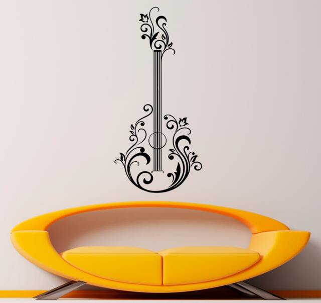 Guitar Wall Decal Vinyl Sticker Musical Instrument Home Interior Removable Bedroom Decor - 6Gtr - image 1