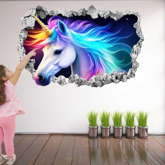 Unicorn Wall Decal Sticker Mural Poster Print Art Kids Girls Bedroom Nursery Decor Ks13 - image 1