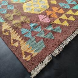 Kilim Rug Classic, Handmade Artisan Afghan Turkish Aztec Geometric Wool 142x104 cm - thumbnail 2