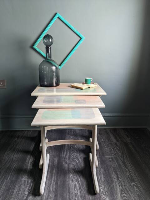 Spangle ~ Hand Painted Vintage G Plan Nest Of Tables - image 1