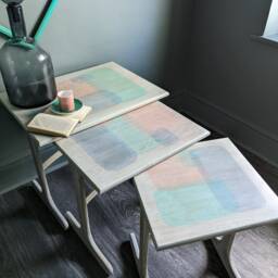 Spangle ~ Hand Painted Vintage G Plan Nest Of Tables - thumbnail 3