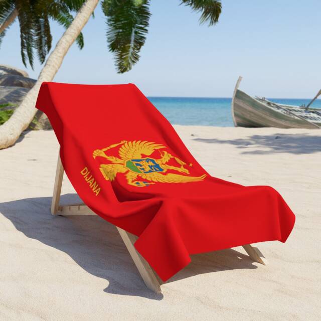 Montenegro Beach Towel, Montenegro Flag Tovel, Of Montenegro, Beach Country - image 1
