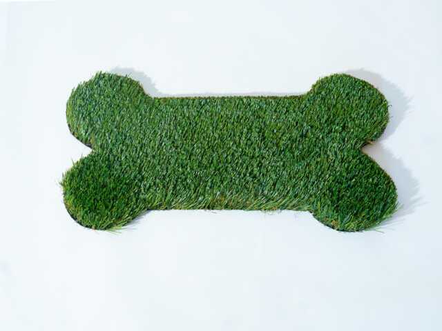 Dog Bone Grass Feeding Mat - Washable, Indoor/Outdoor - 26x15 - image 1