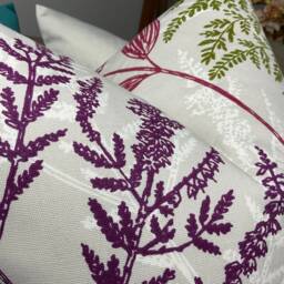 Decorative Pillow, Cushion Cover Made in UK -Designer John Lewis & Partners Fabric, Fern Floral Design - Multicoloured Double Sided - thumbnail 2