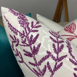 Decorative Pillow, Cushion Cover Made in UK -Designer John Lewis & Partners Fabric, Fern Floral Design - Multicoloured Double Sided - thumbnail 3