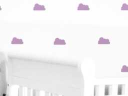 Purple Wall Decals Clouds Lilac Violet Baby Decor Stickers Nursery Girl Sky Pattern Modern & Scandinavian - Sets Of 25 - thumbnail 1