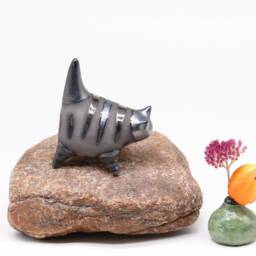 Handmade Ceramic Cat Figurine Small Kitten Sculpture, Table Decoration - Made To Order - thumbnail 3