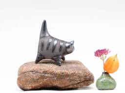 Handmade Ceramic Cat Figurine Small Kitten Sculpture, Table Decoration - Made To Order