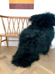 stunning Large Emerald Green Icelandic Sheepskin Rug, Throw, Chair Cover, Green, Luxury Wool, Premium Fleece, Interiors, Home Decor. Double - thumbnail 1