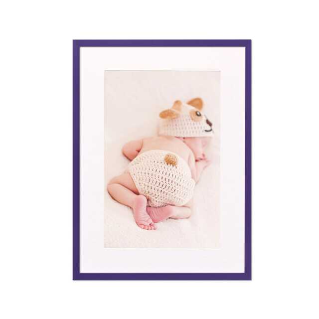 Purple Thin Photo Frame Print A4 A5 A6 A3 A2 & Matt/Mount White - Frames Made To Order UK - Certificate - image 1