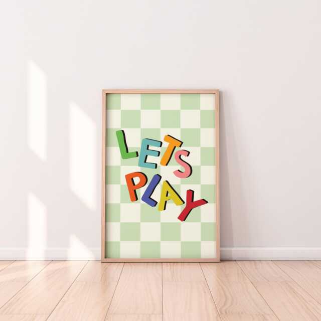 Let's Play Art Print - Colorful Kids Room Decor - image 1