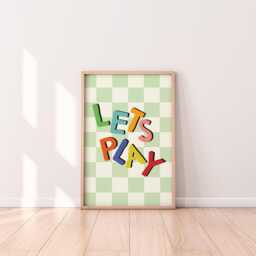 Let's Play Art Print - Colorful Kids Room Decor - thumbnail 1