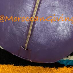 stuffed Moroccan Pouf/Floor Cushions Footstool Berber Pouf Ottoman Leather - thumbnail 4