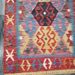 Kilim Rug Multicolour, Handmade Artisan Afghan Turkish Persian Rug, Navajo Moroccan Bohemian Flatweave, Natural Wool Dhurrie 118x77 cm - thumbnail 2