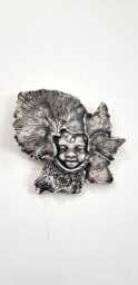 Baby Face Green Man With Ornate Leaves Wall Plaque - thumbnail 1