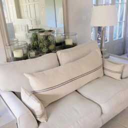 Set Of Bespoke Rustic Proven??al Stripe Grainsack Bench Cushions - thumbnail 1