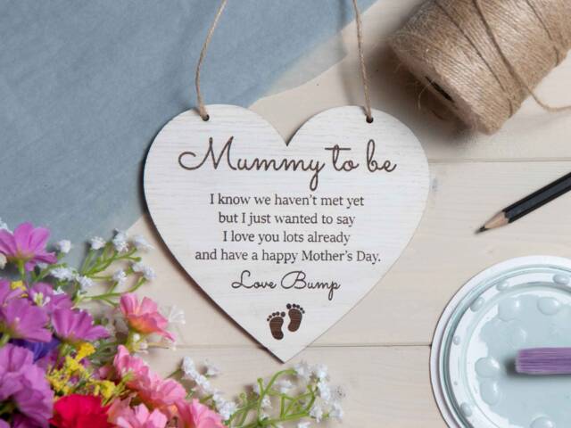 Mum To Be Mother's Day Gift, Gift From Bump, Mummy Hanging Keepsake Sign - image 1