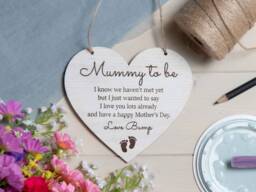Mum To Be Mother's Day Gift, Gift From Bump, Mummy Hanging Keepsake Sign - thumbnail 1