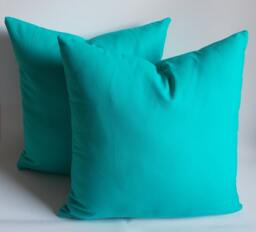 Turquoise Cotton Canvas Pillow Cover Set 20x20 Decorative Throw