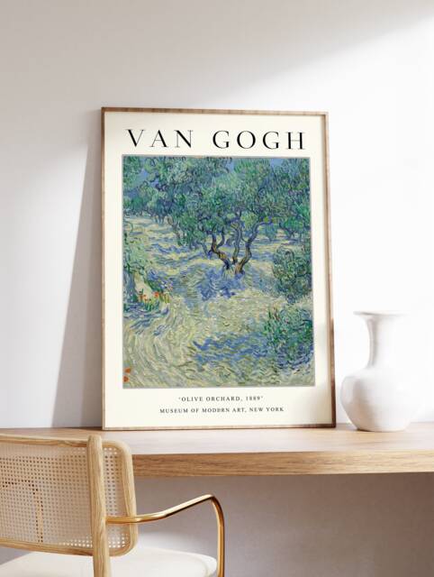 Van Gogh Exhibition Poster, Olive Orchard, Art Print, Wall Decor, Floral Garden Art, Gift Idea, A1/A2/A3/A4 - image 1