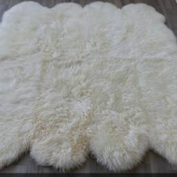 Huge Sheepskin Rug . 8 Skin Silver Grey, , Light Grey Luxury Rug, Genuine Sofa Cover, Bed Cover , Large - thumbnail 3