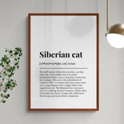 Siberian Cat Funny Definition Wall Art Print - thumbnail 2