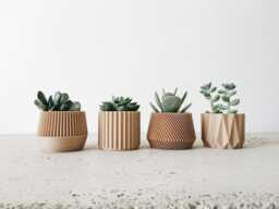 Set Of 4 Small Wooden Indoor Planters - Original Planter Gift - thumbnail 1