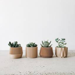 Set Of 4 Small Wooden Indoor Planters - Original Planter Gift - thumbnail 3