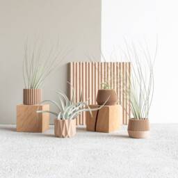 Set Of 4 Small Wooden Indoor Planters - Original Planter Gift - thumbnail 2