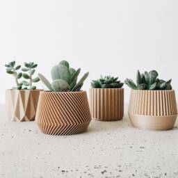 Set Of 4 Small Wooden Indoor Planters - Original Planter Gift - thumbnail 4