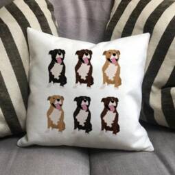 Personalised Staffordshire Bull Terrier Dog Country Canvas Cushion - Custom Owner, Lover Linen Puppy With Inner Filler - thumbnail 3