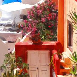 Oia Santorini View 2 Canvas Paper A3 Print Greek Islands Paintings - thumbnail 2