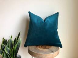 Designer Fabric Peacock Teal Blue Velvet Lux Textured Pillow Cover Euro Sham 16 18 20 22 24 26 Nursery Extra Long Lumbar Christmas - thumbnail 1