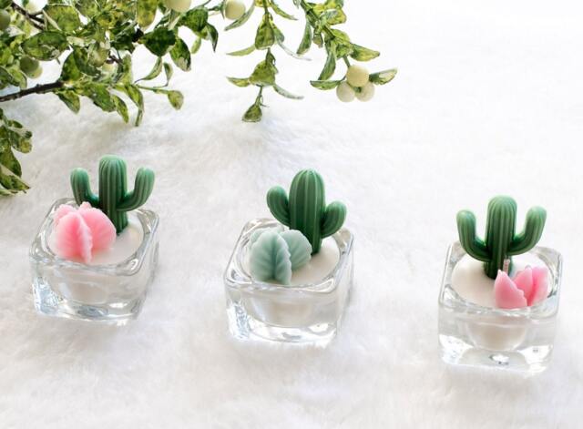 Cactus Tealight Candles - Decor Home Decorations Wedding Favors - image 1