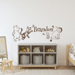 Personalized Baby Name Wall Decal Classic Pooh Nursery Decor, Custom Sticker P55 - thumbnail 2