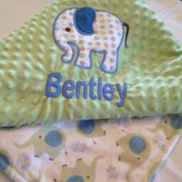 Personalized Baby Blanket-Jungle-Lion-Elephant-Giraffe-Blanket-Minky Blanket - Custom Blanket-Children's Gift-Baby Shower Gift - thumbnail 2