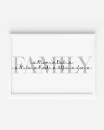 Family Name Print, Personalised Print, Gift For Mum, Mum Birthday Print, Family Print, Mother's Day Print, Christmas - thumbnail 1
