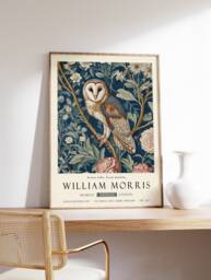 William Morris Print, Exhibition Poster, Kew Gardens London Vintage Wall Art, Owl Art - thumbnail 1