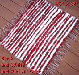 Handwoven - What Is Black & White Red All Over 25x32 - thumbnail 1