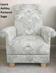Laura Ashley Adult Armchair Parterre Sage Green Fabric Cranberry Red Floral Accent Chair Pink Grey Josette Belvedere Bacall Austen