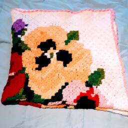 Handmade Crochet Pansy Blanket - thumbnail 2