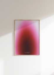 Pink Sunset Blur Gradient Print, Orange Aura Poster, Positive Affirmation Quote Apartment Decor, Dreamy Large Wall Art - thumbnail 1