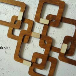 Mid Century Modern Wood Wall Art 3D Tile, Walnut Finish - thumbnail 4