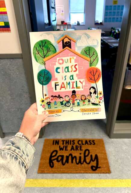 In This Class We Are Family Doormat, Cute Teacher Themed Doormat, Back To School Classroom Decor, Appreciation Gift - image 1